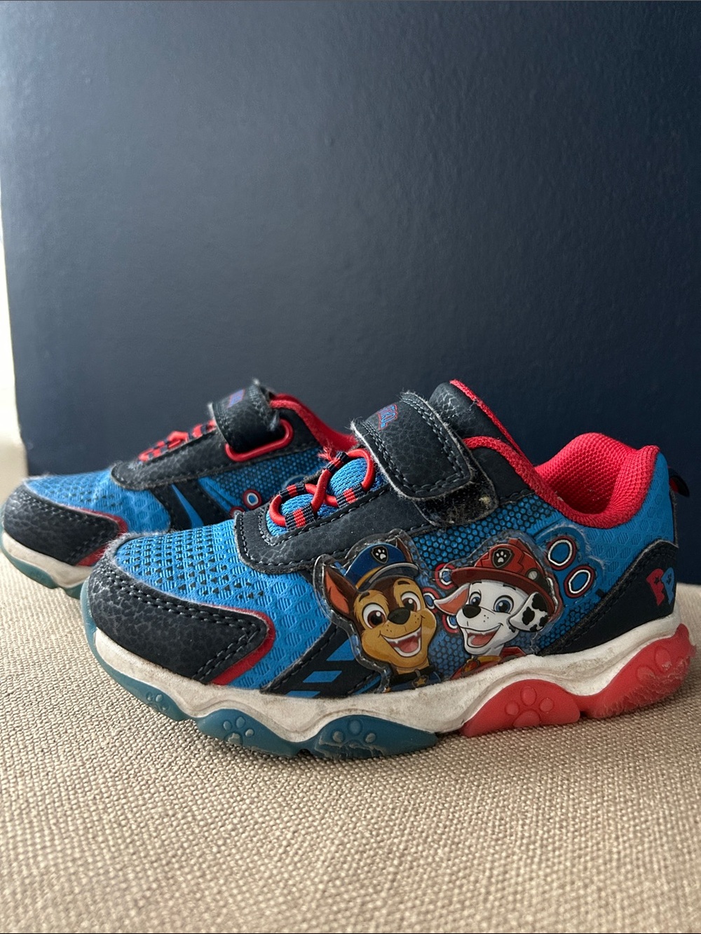 Paw Patrol Blue and Red Kids Sneakers with Character Graphics